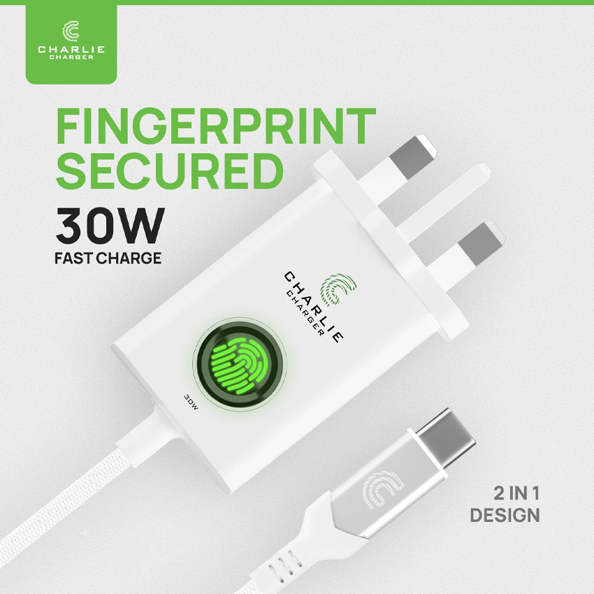 Charlie Charger 30W  USB-C 2 Metre White